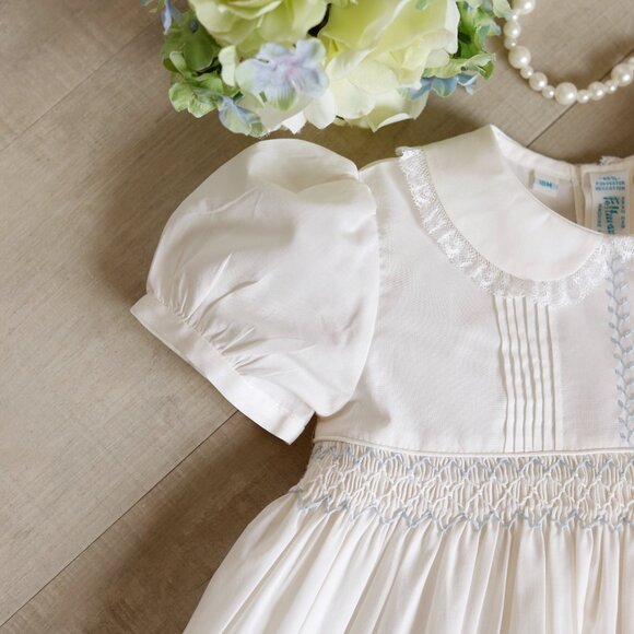 Vintage Smocked Dress Ivory Heirloom Feltman Brothers Special Occasion New - Picture 5 of 6